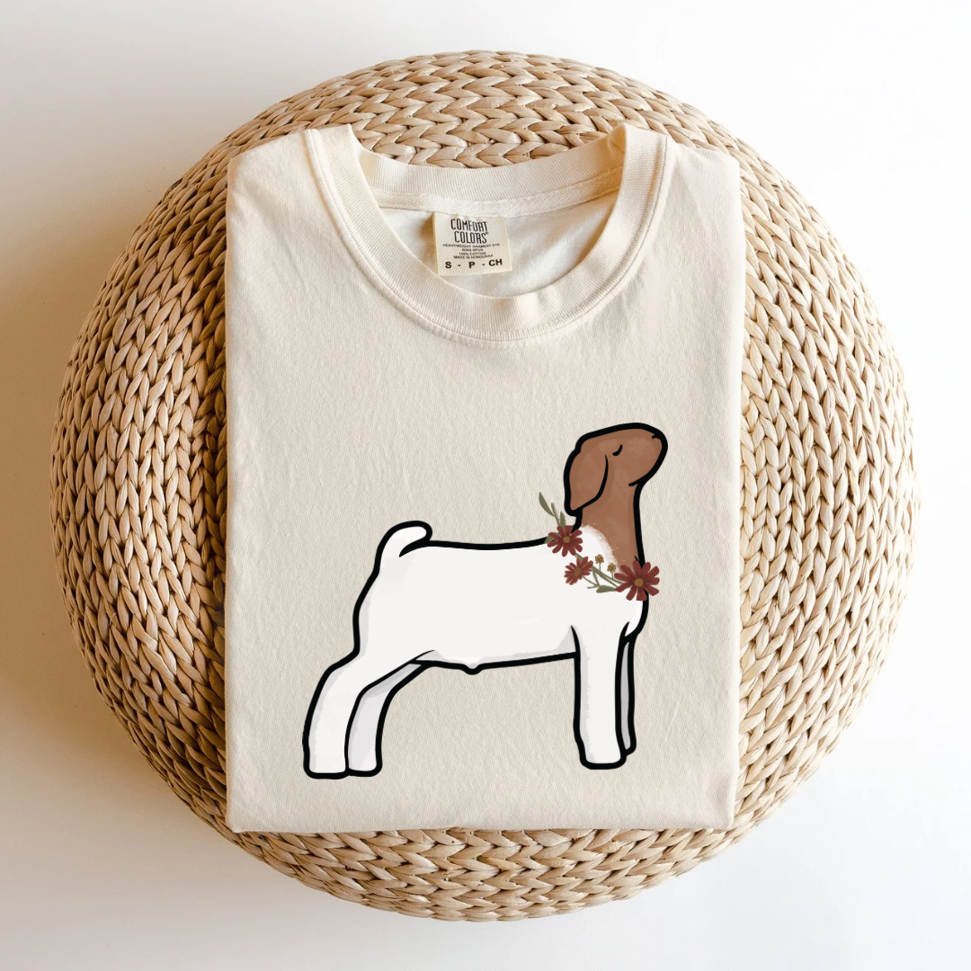Fall Floral Boer Goat | Adult Tee