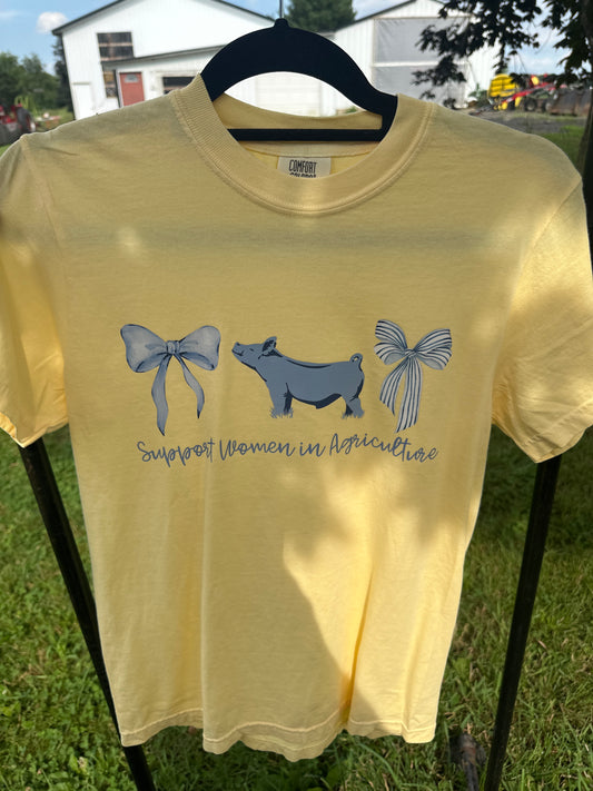 Support Women in AG {Pig} | Toddler + Youth Tee, Summer Yellow