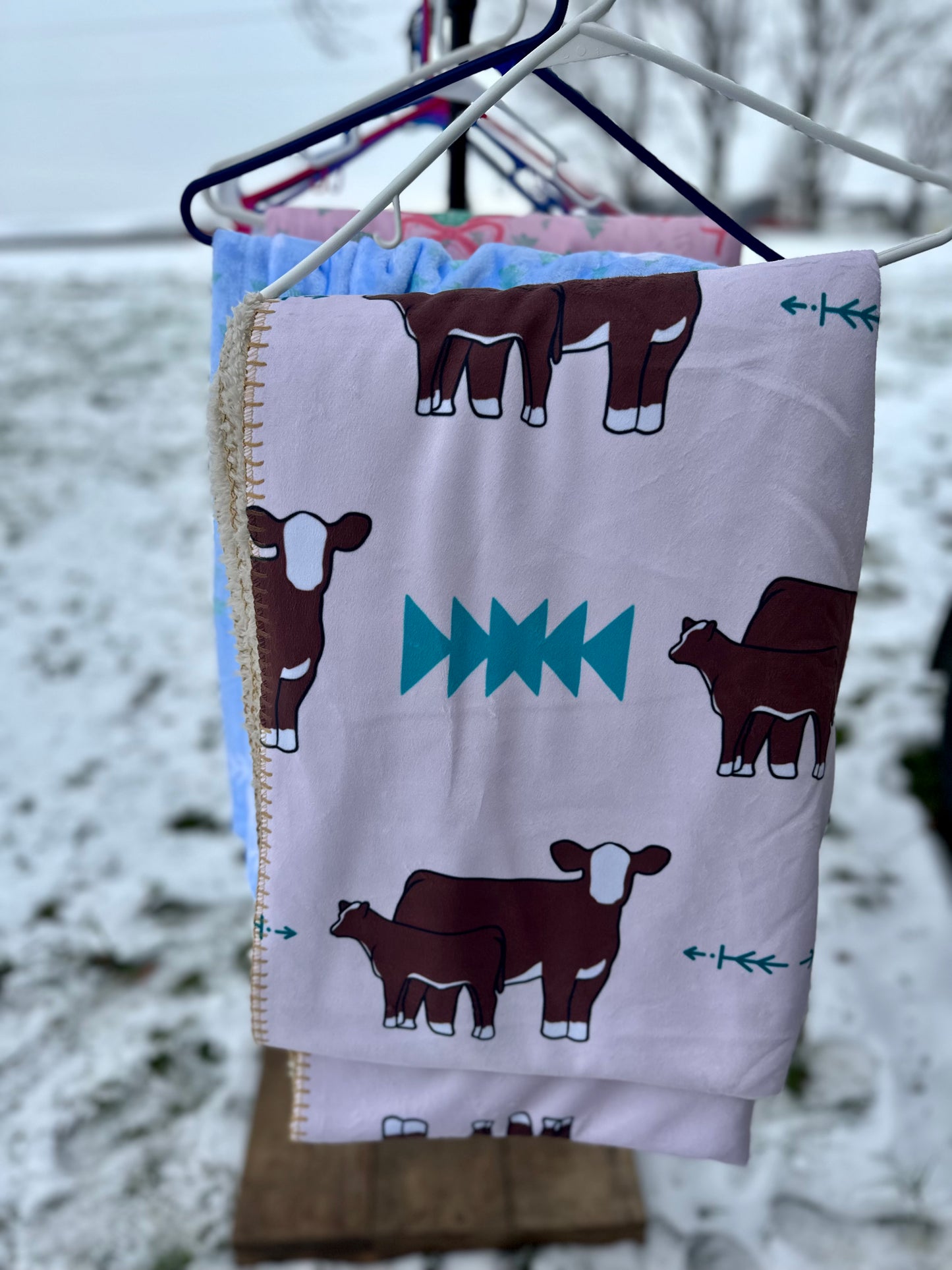60 x 80 Blanket | Aztec Hereford, Sherpa Backed