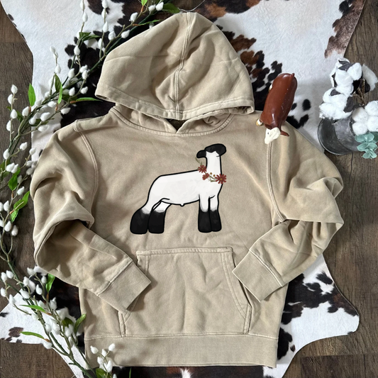 Fall Floral Show Lamb | Youth Hoodie {XS to Large}
