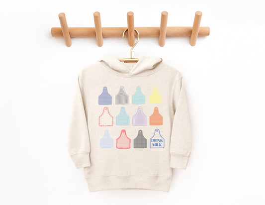 Drink Milk Ear Tags | Toddler + Youth Hoodie