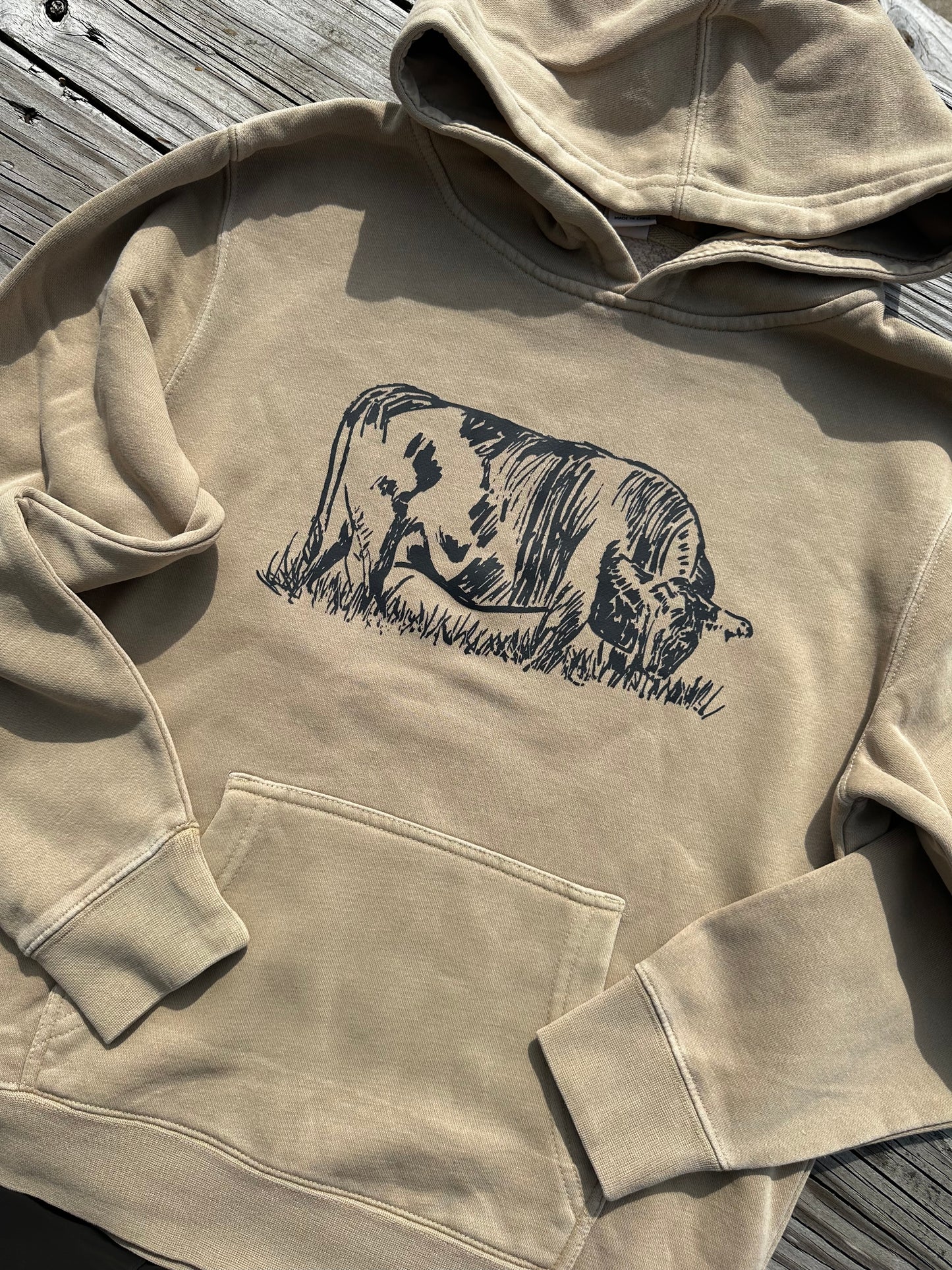 Vintage Cattle Sketch | Youth Hoodie {XS to Large}