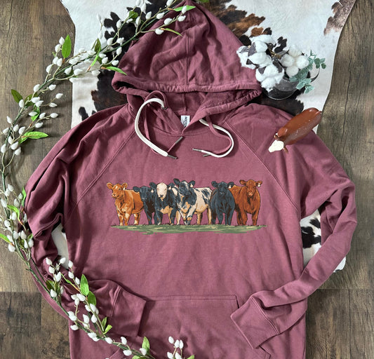 Cattle Round Up | Adult Lightweight French Terry Hoodie