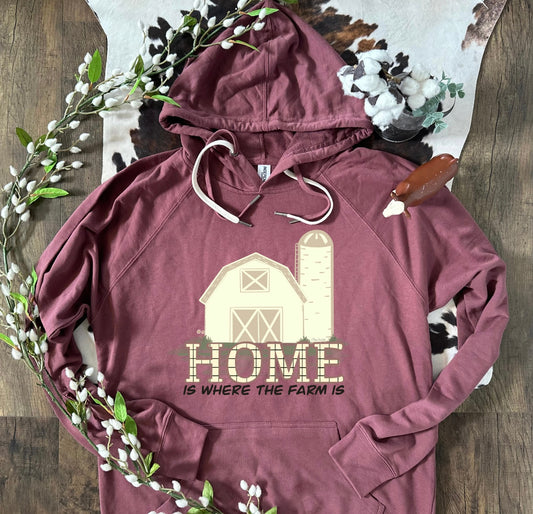 Home is Where the Farm Is | Adult Lightweight French Terry Hoodie