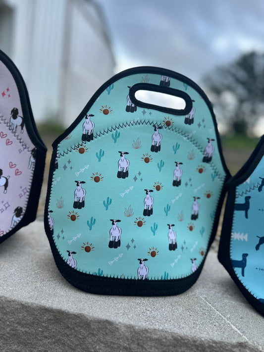 Show Lambs & Minty Cactus Lunch Tote