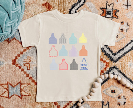Drink Milk Ear Tags | Infant, Toddler + Youth Tee