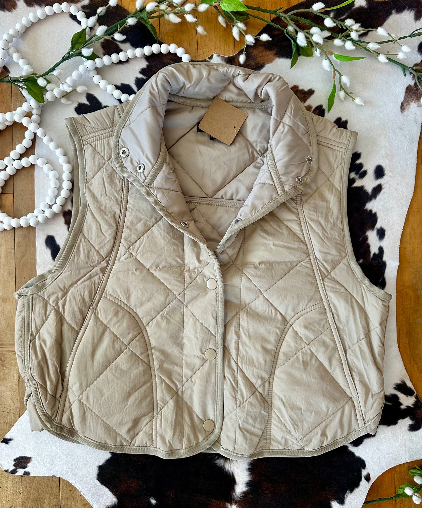 Jayda Snap Button Quilted Vest