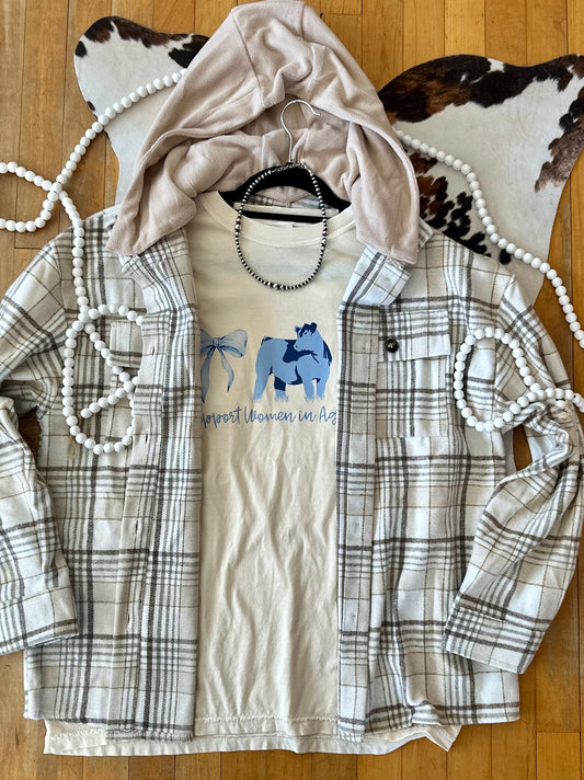 Renlee Vintage Shacket with Removable Hood