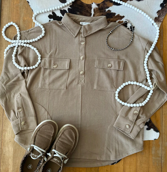 Berkley Half Button Knit Top