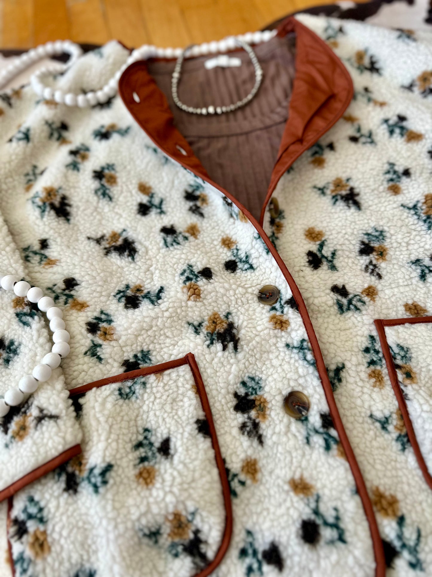 Leighton Floral Sherpa Jacket