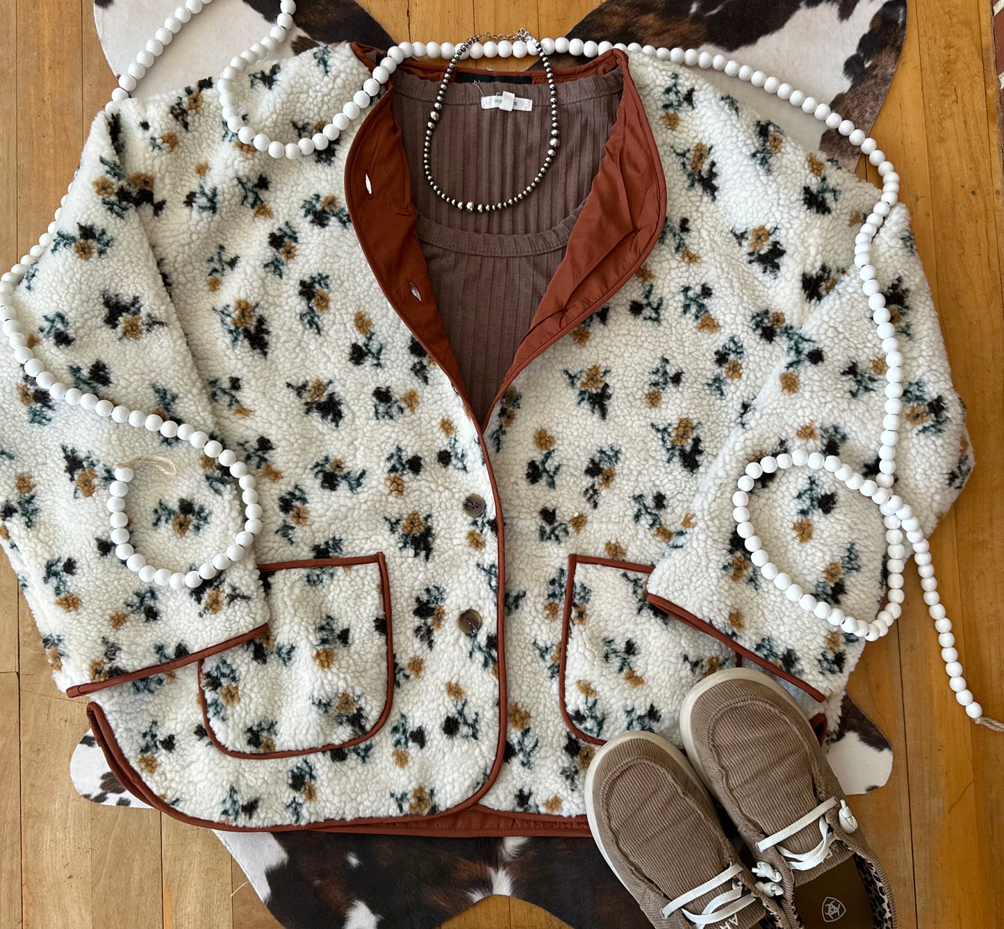 Leighton Floral Sherpa Jacket