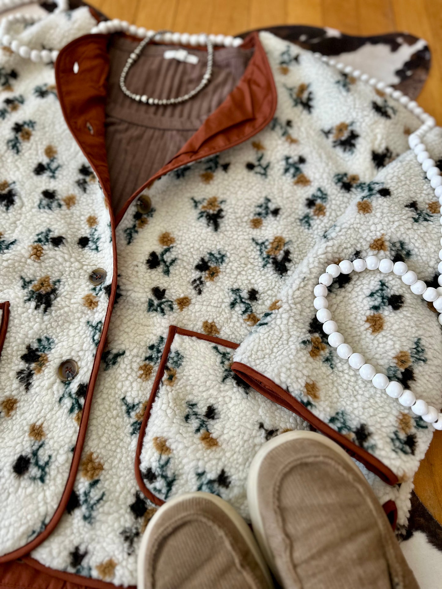 Leighton Floral Sherpa Jacket