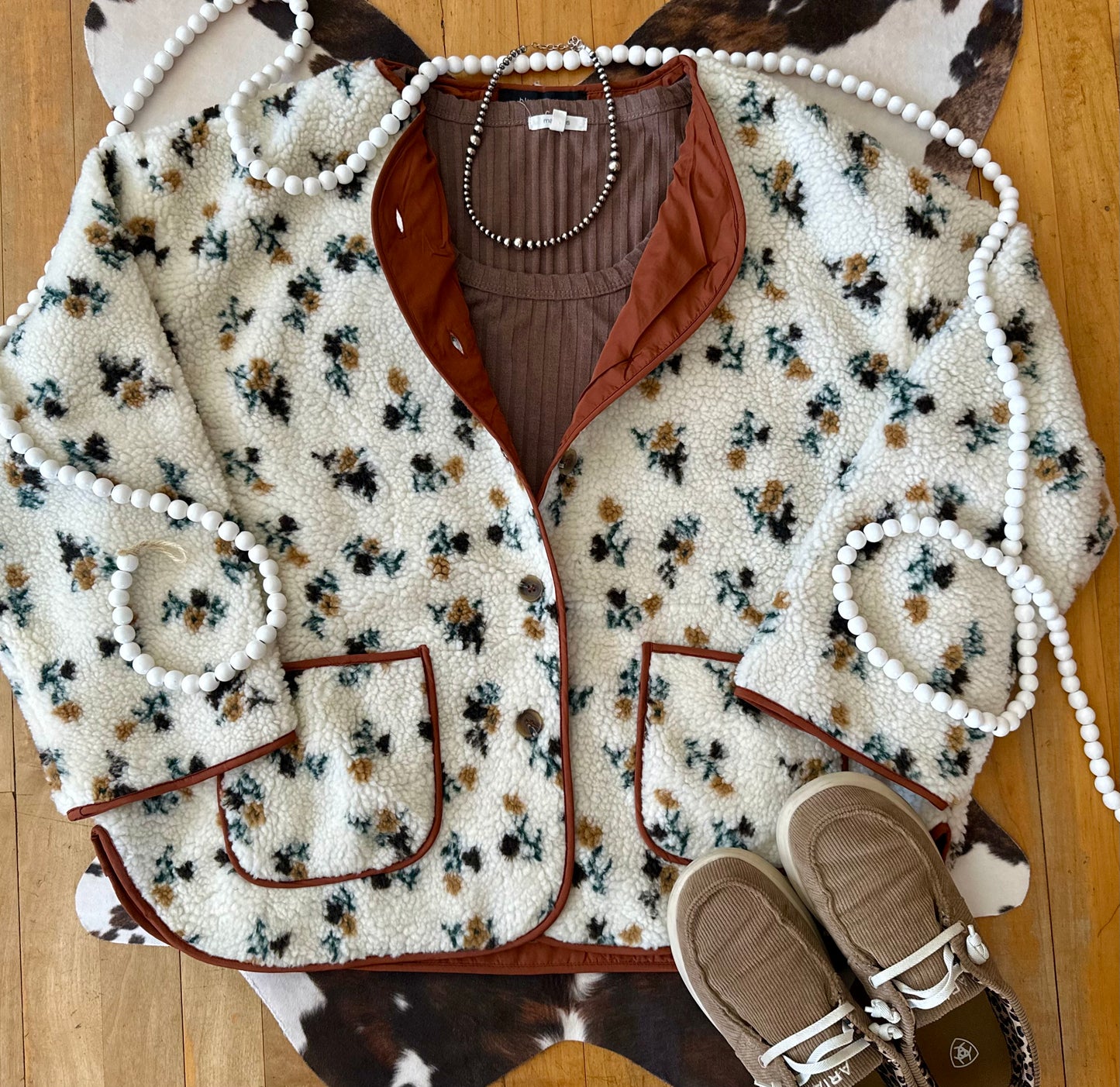 Leighton Floral Sherpa Jacket
