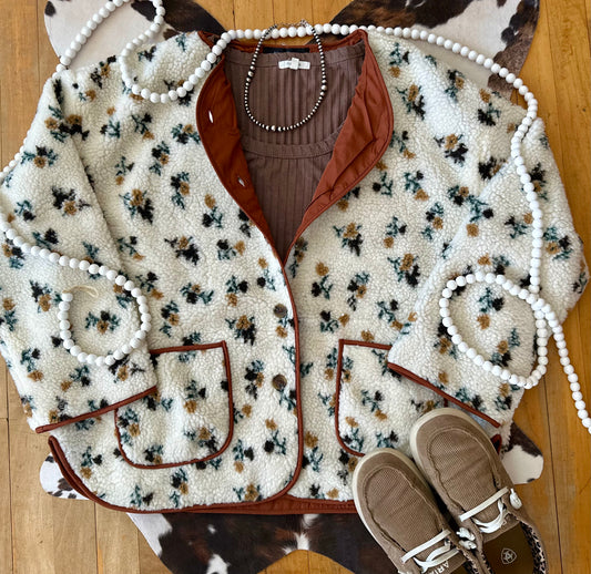 Leighton Floral Sherpa Jacket