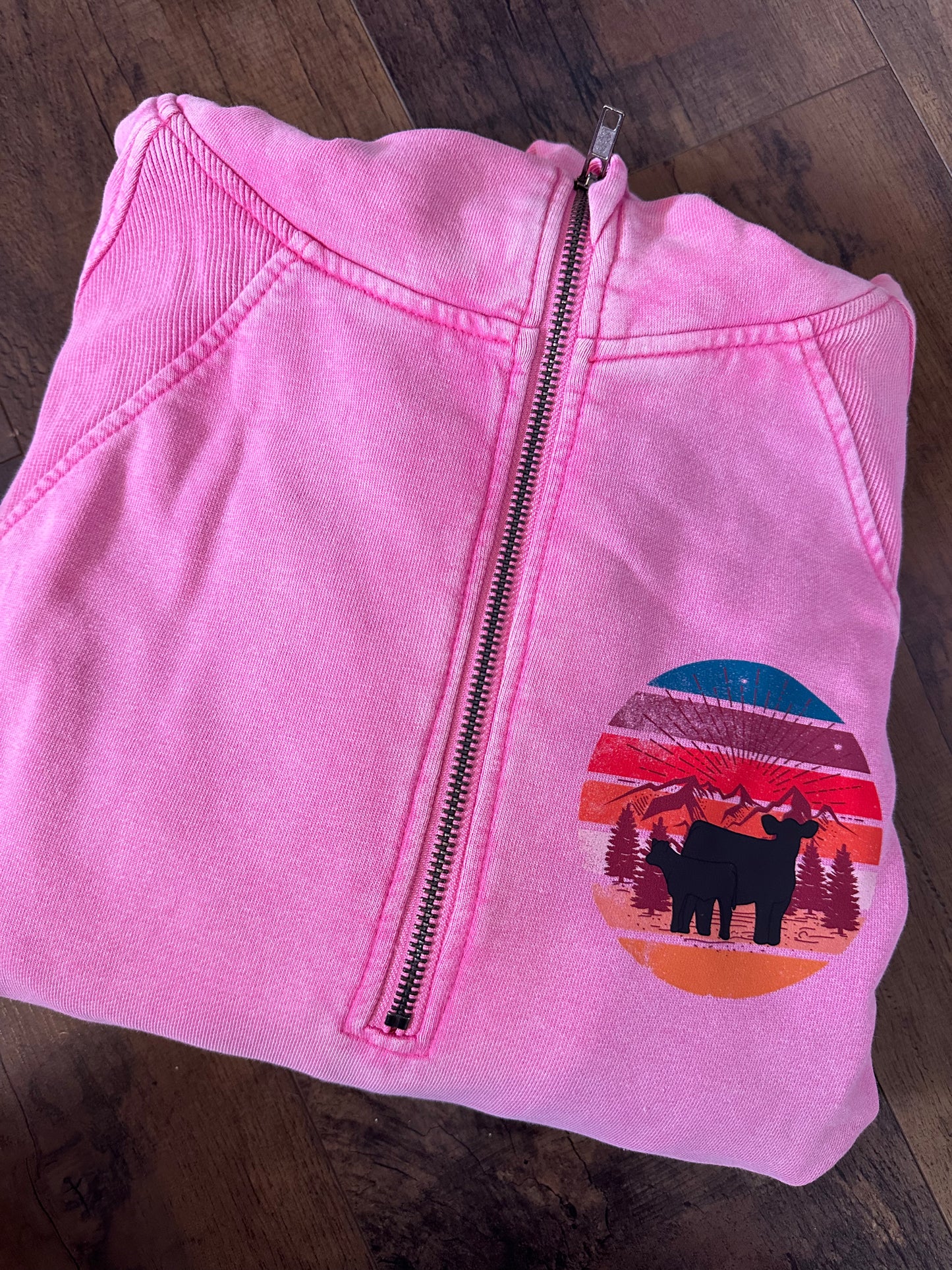 Quarter Zip Adult Hoodie | Angus, size XL