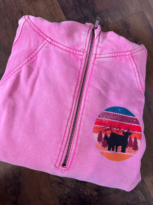 Quarter Zip Adult Hoodie | Angus, size XL