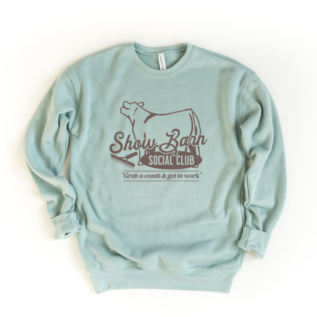 Show Barn Social Club (Brown) | Adult Crewneck Pullover