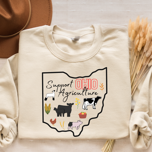 Support Ohio Agriculture | Adult Crewneck