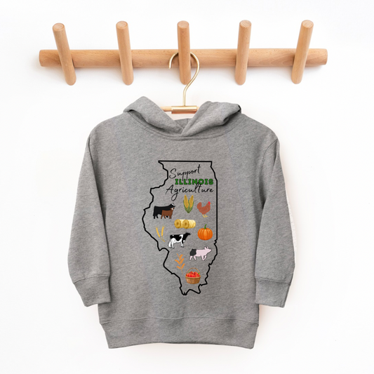 Support Illinois  Agriculture | Toddler + Youth Hoodie