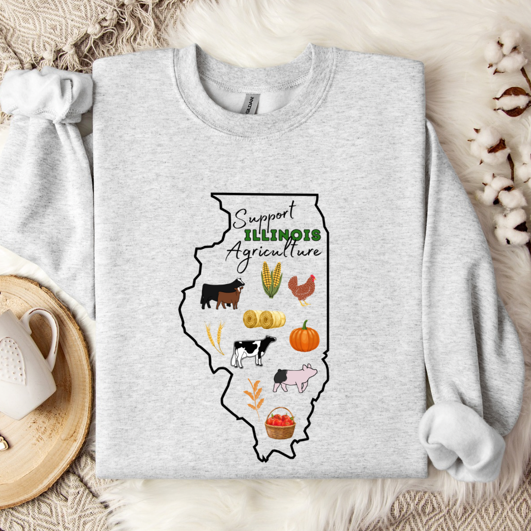 Support Illinois  Agriculture | Adult Crewneck