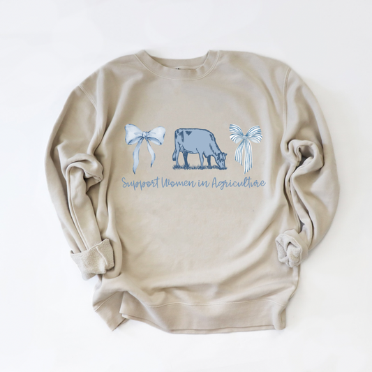 Support Women in Agriculture {Dairy Cattle} | Adult Crewneck Pullover