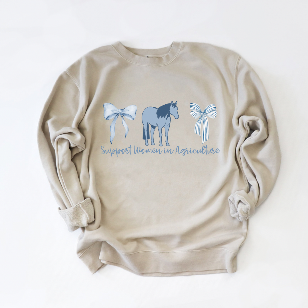 Support Women in Agriculture {Horse} | Adult Crewneck Pullover