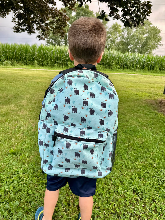 Black Baldie & Mint Cactus Backpack