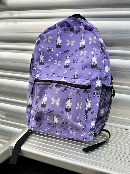 Show Lambs & Purple Bows Backpack