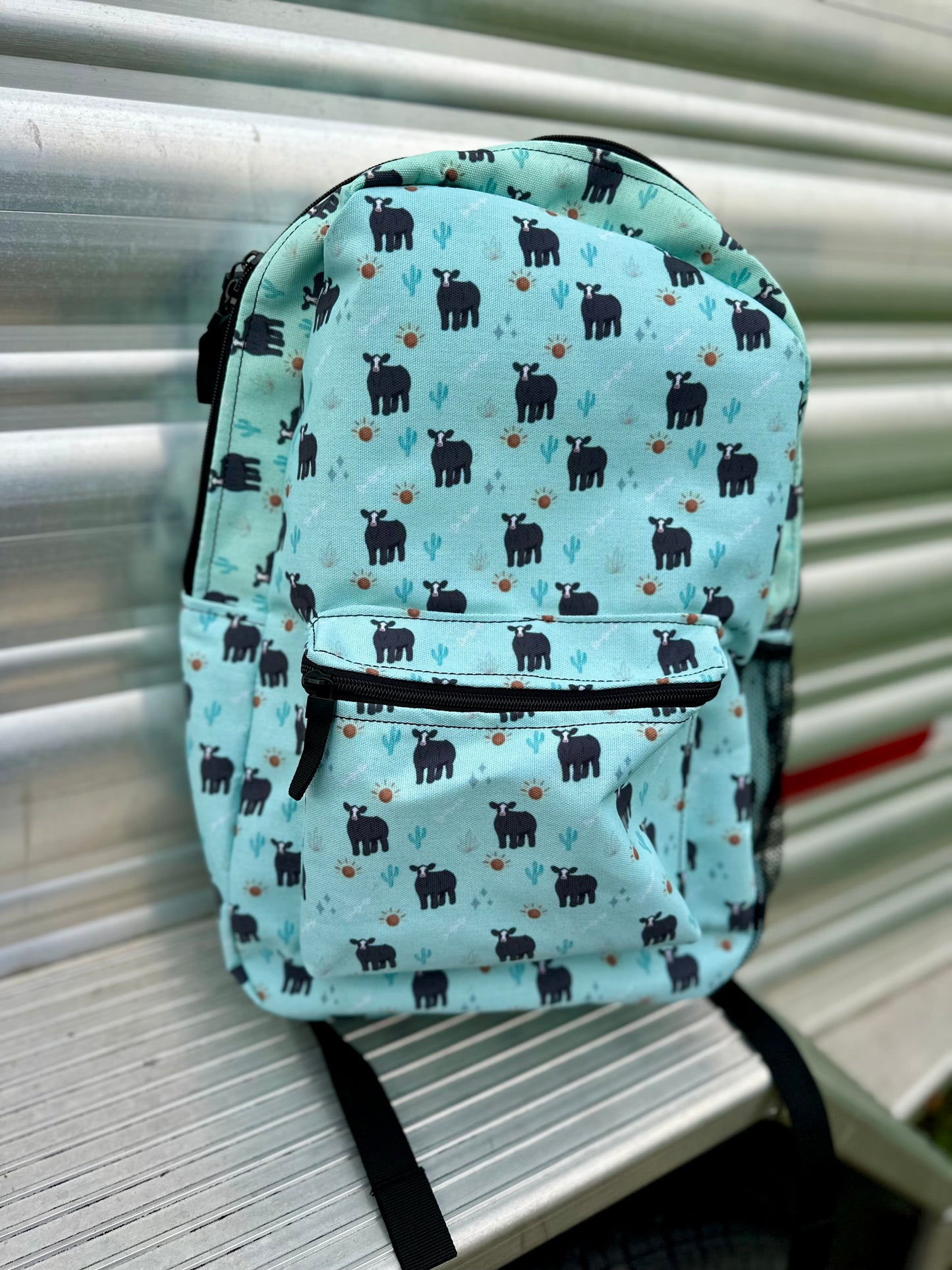 Black Baldie & Mint Cactus Backpack