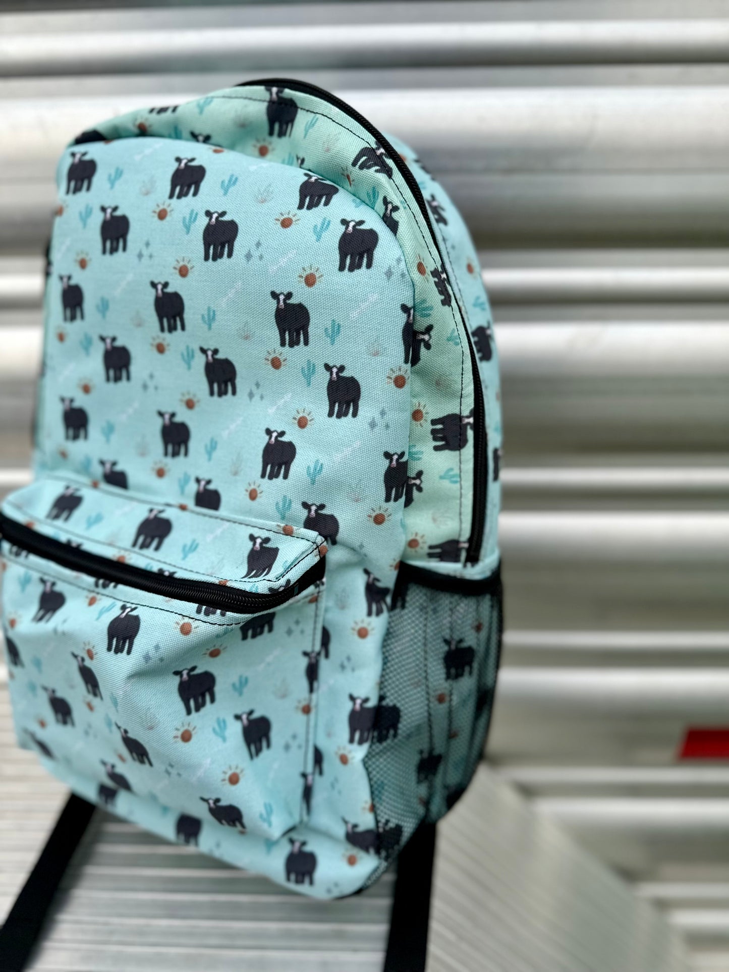 Black Baldie & Mint Cactus Backpack