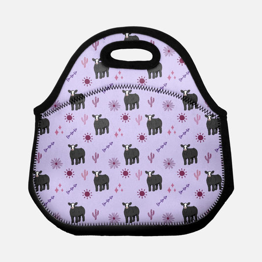 Show Cattle & Purple Cactus Lunch Tote