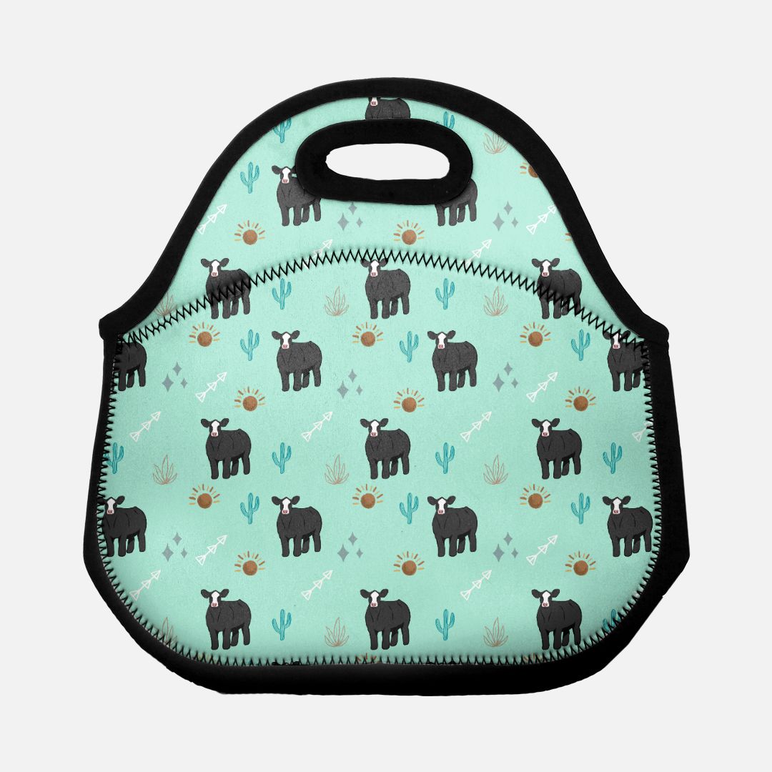 Show Cattle & Minty Cactus Lunch Tote