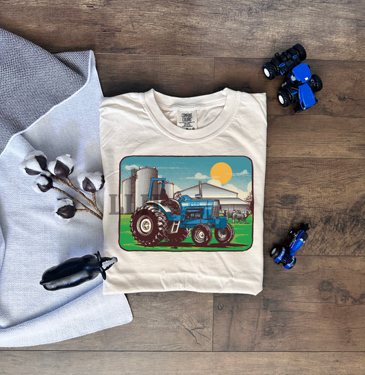Vintage Blue Tractor | Adult Tee