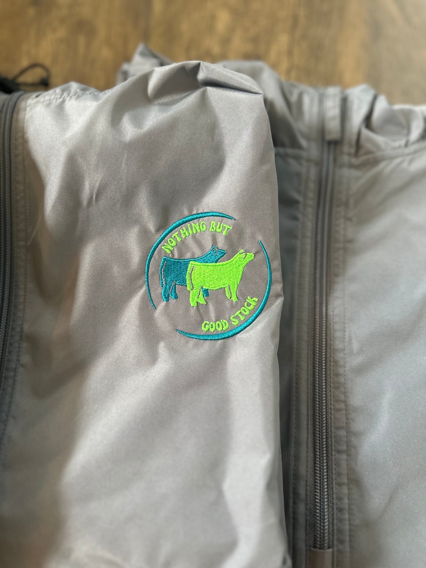 Livestock Windbreaker | Teal & Lime Green
