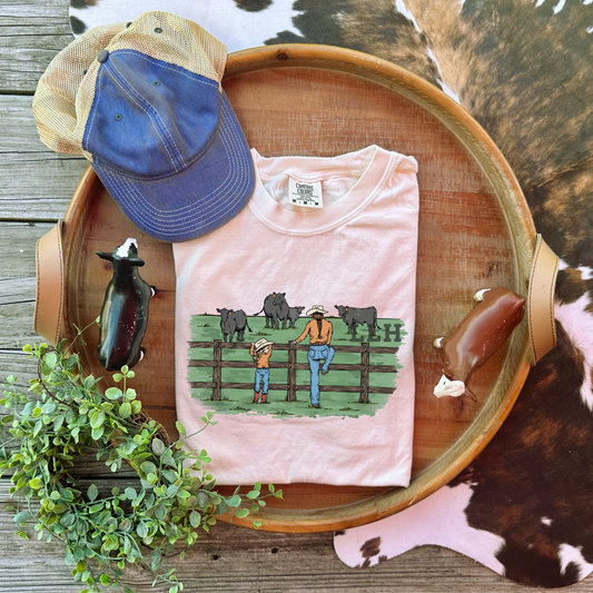 Mama + Me Pasture Checking | Adult Tee