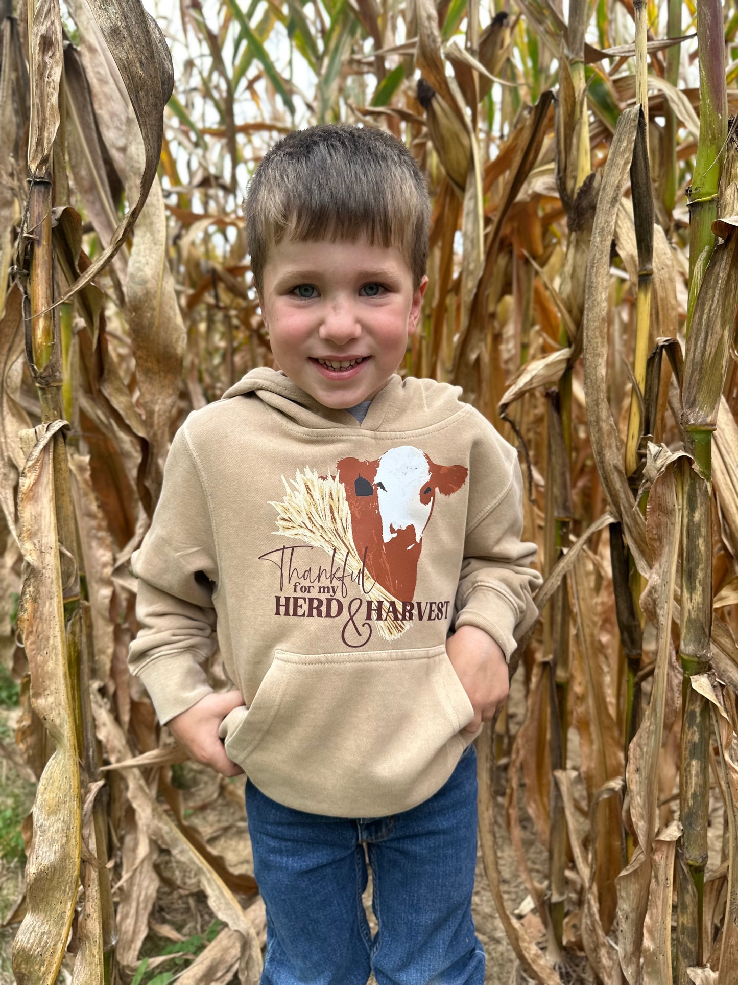 Thankful for My Herd & Harvest | Youth Hoodie  (XS to Large)