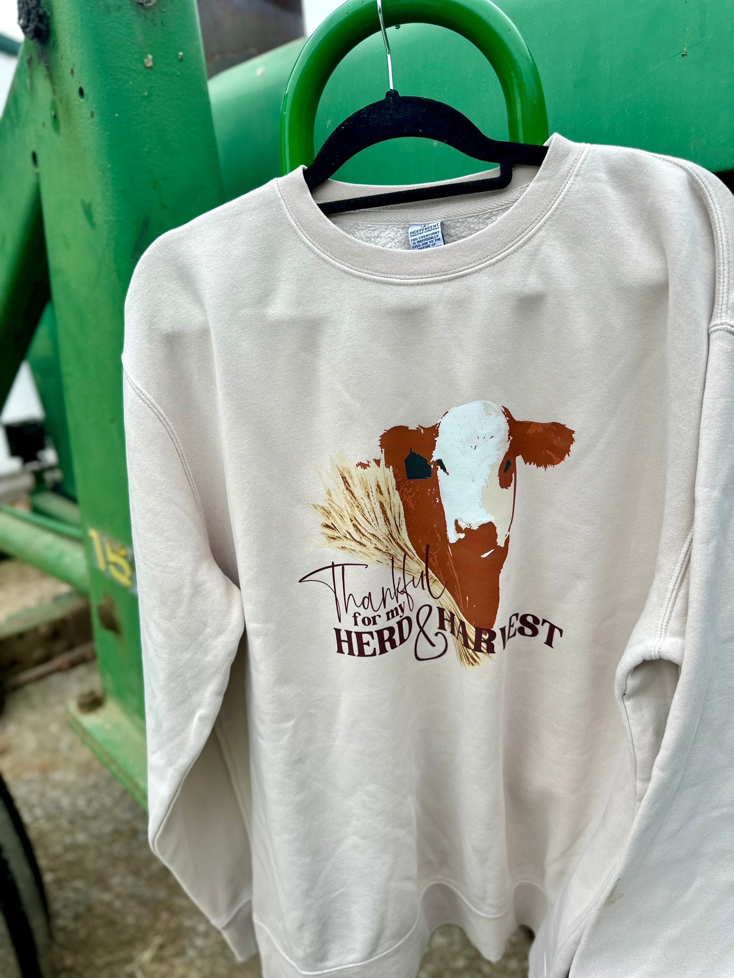 Thankful for My Herd & Harvest | Adult Crewneck Pullover