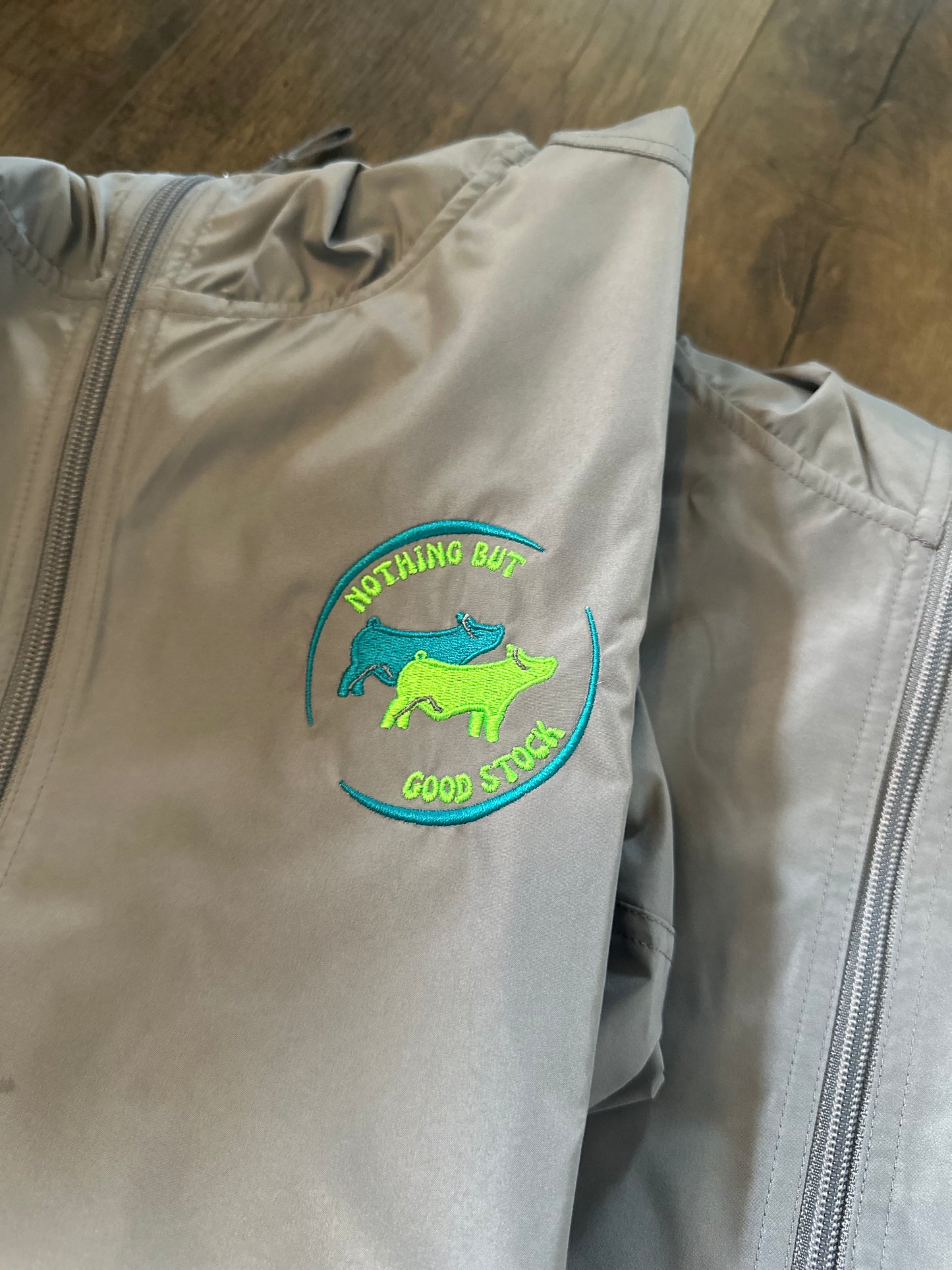 Livestock Windbreaker | Teal & Lime Green