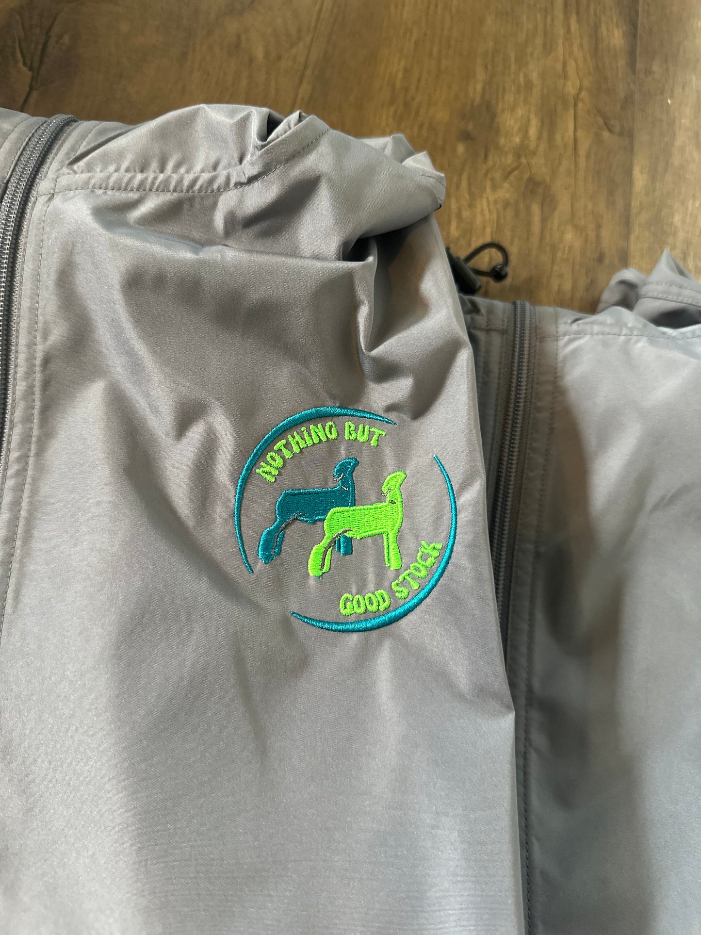 Livestock Windbreaker | Teal & Lime Green