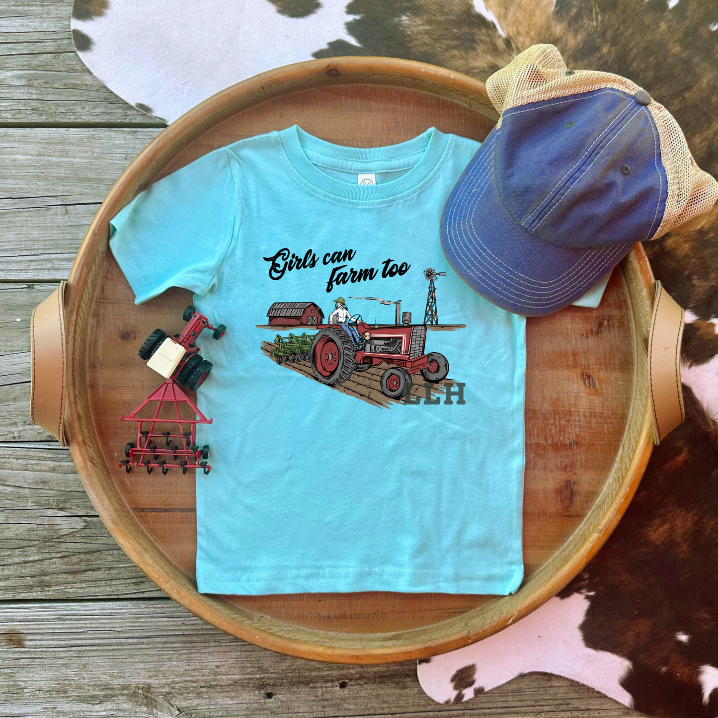 Girls Can Farm Too | Infant, Toddler + Youth Tee