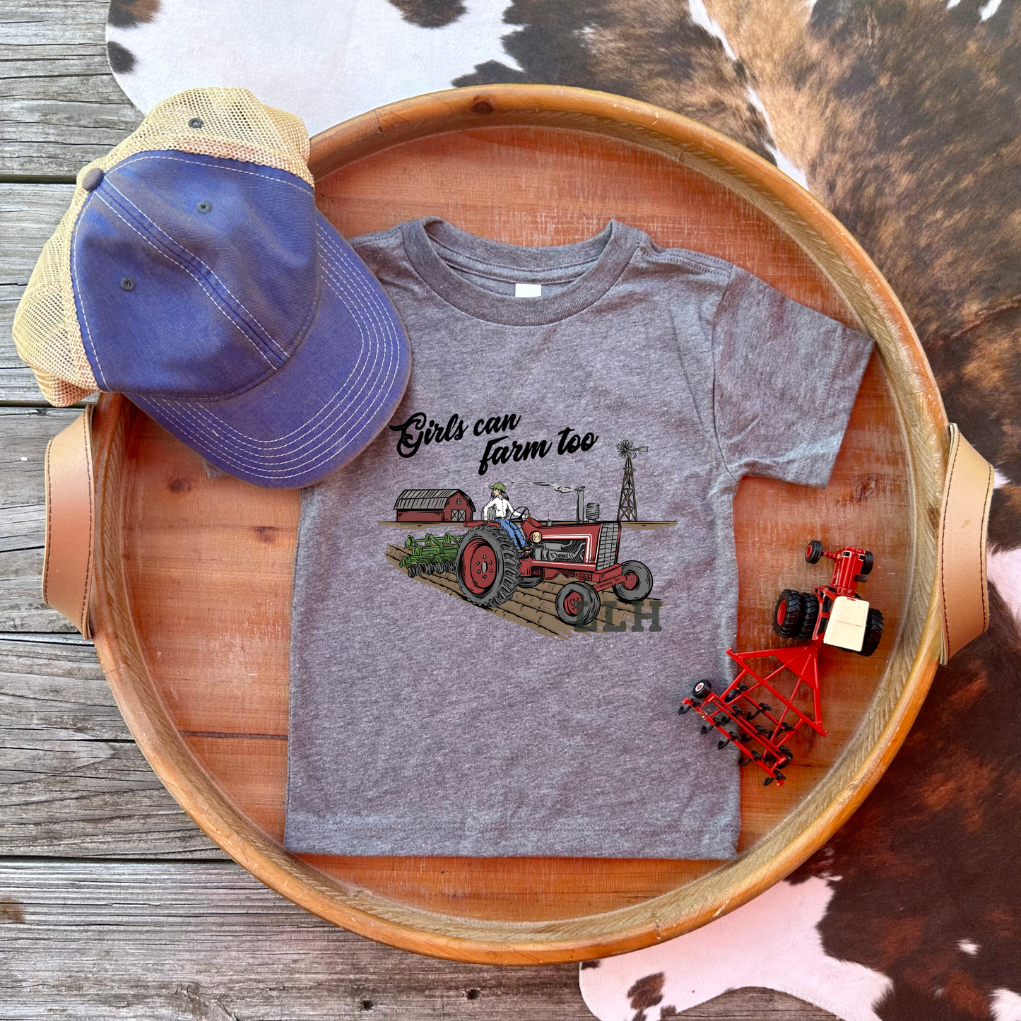 Girls Can Farm Too | Infant, Toddler + Youth Tee