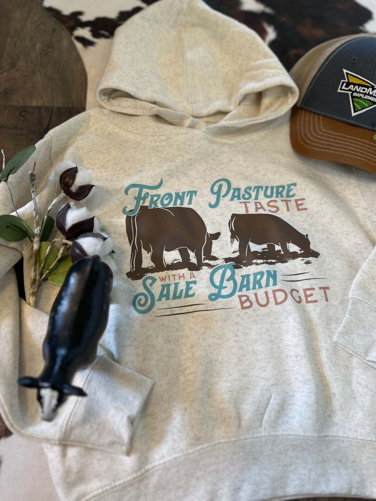 Front Pasture Taste, Sale Barn Budget | Toddler + Youth Hoodie