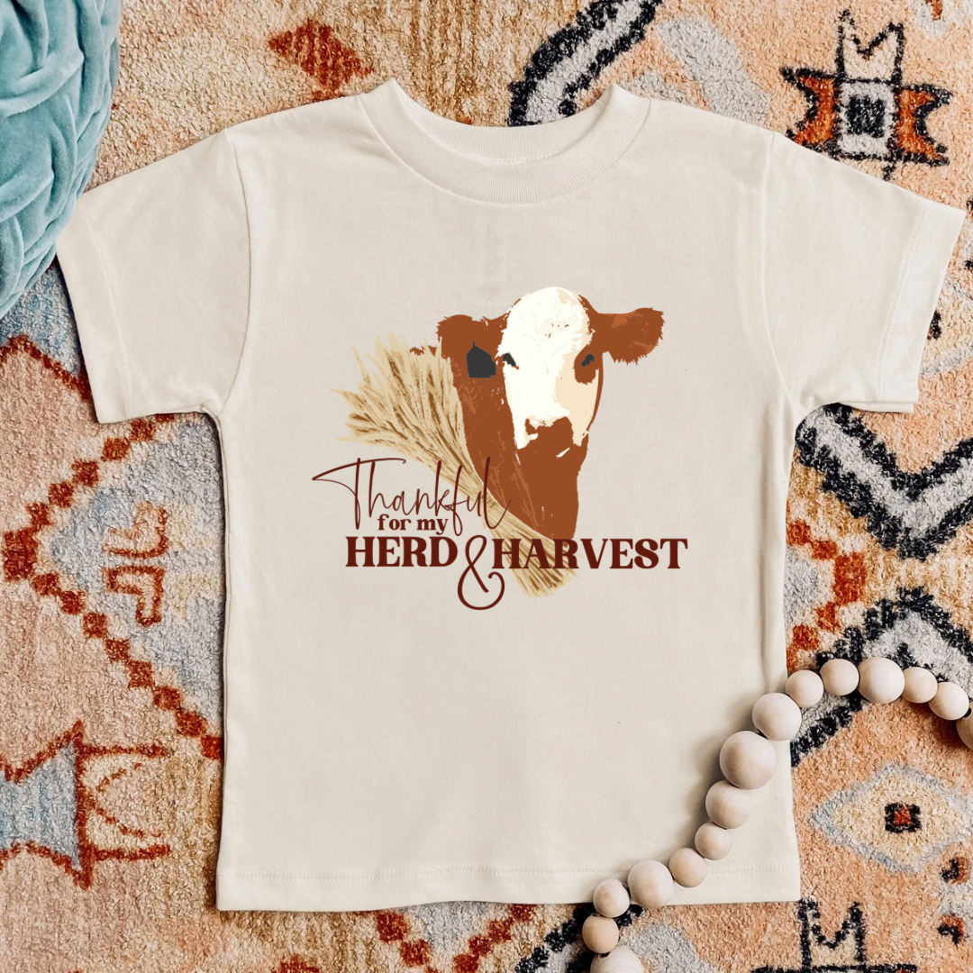 Thankful for My Herd & Harvest | Infant, Toddler + Youth Tee