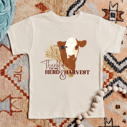 Thankful for My Herd & Harvest | Infant, Toddler + Youth Tee