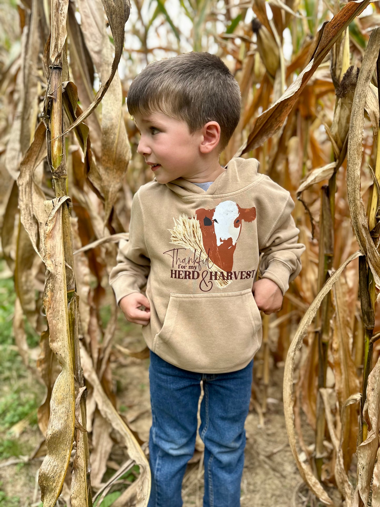 Thankful for My Herd & Harvest | Youth Hoodie  (XS to Large)