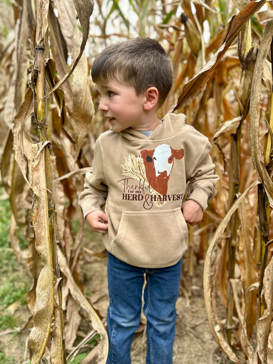 Thankful for My Herd & Harvest | Youth Hoodie  (XS to Large)
