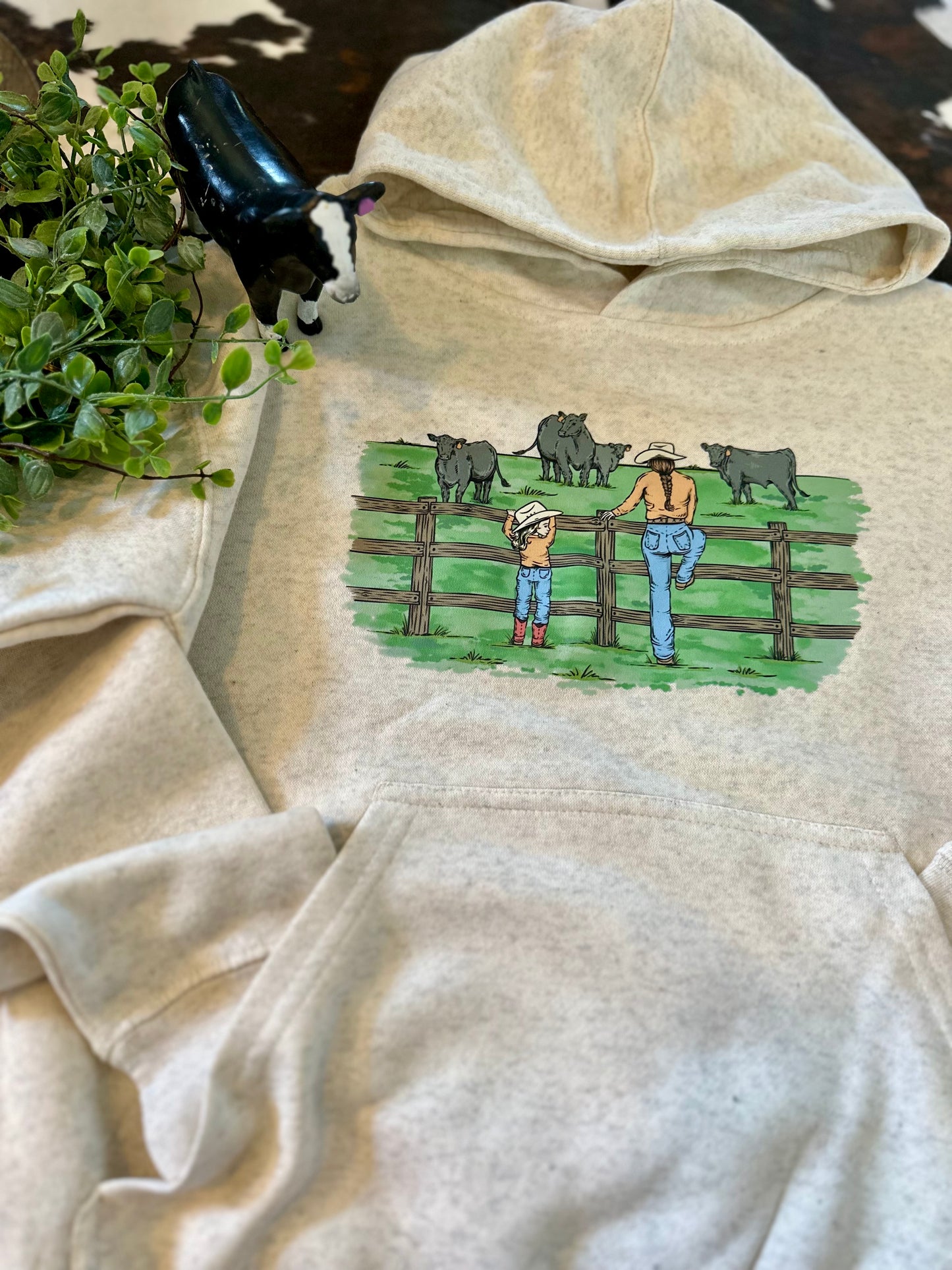 Mama and Me Checking Pasture | Toddler + Youth Hoodie