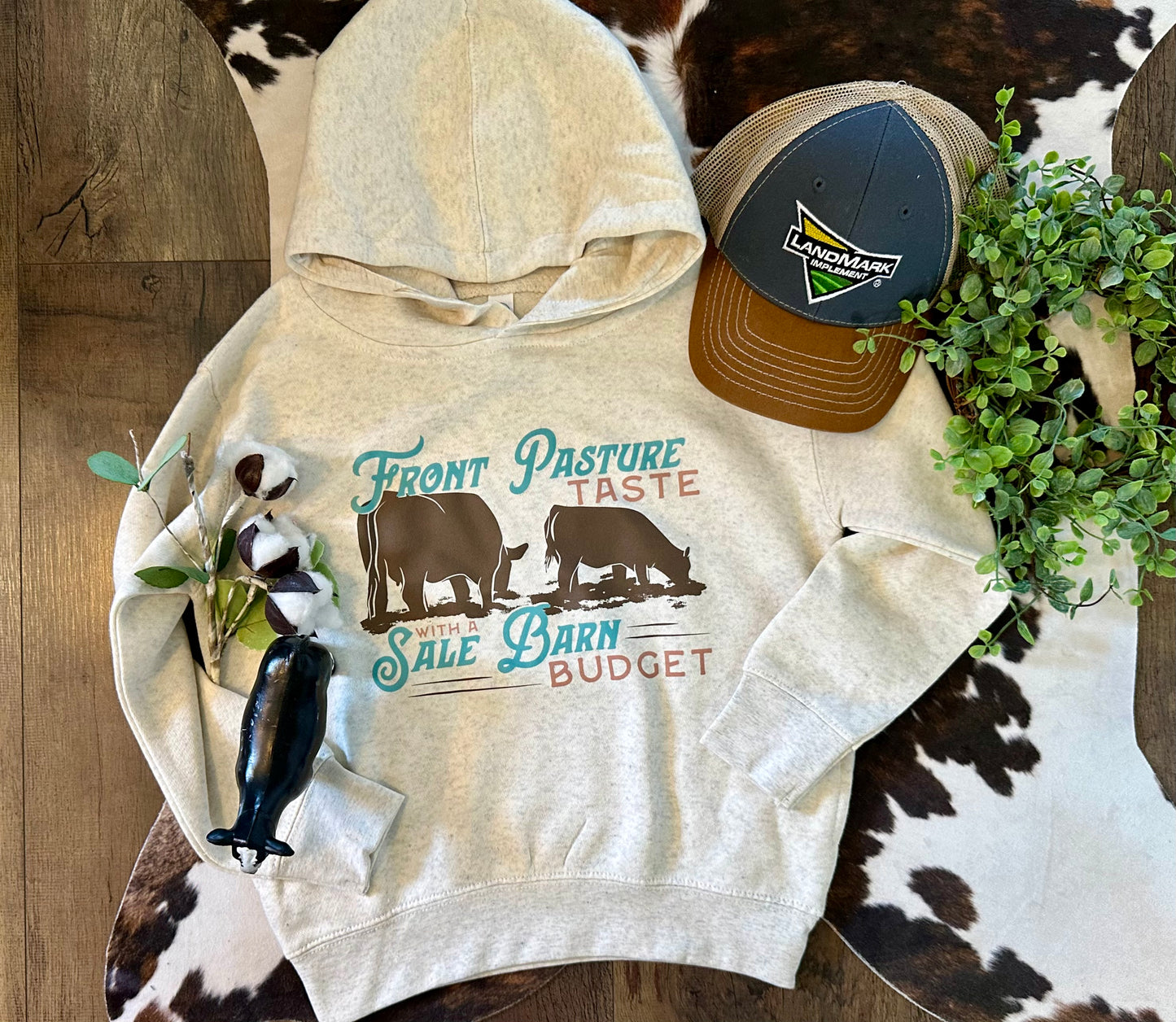 Front Pasture Taste, Sale Barn Budget | Toddler + Youth Hoodie