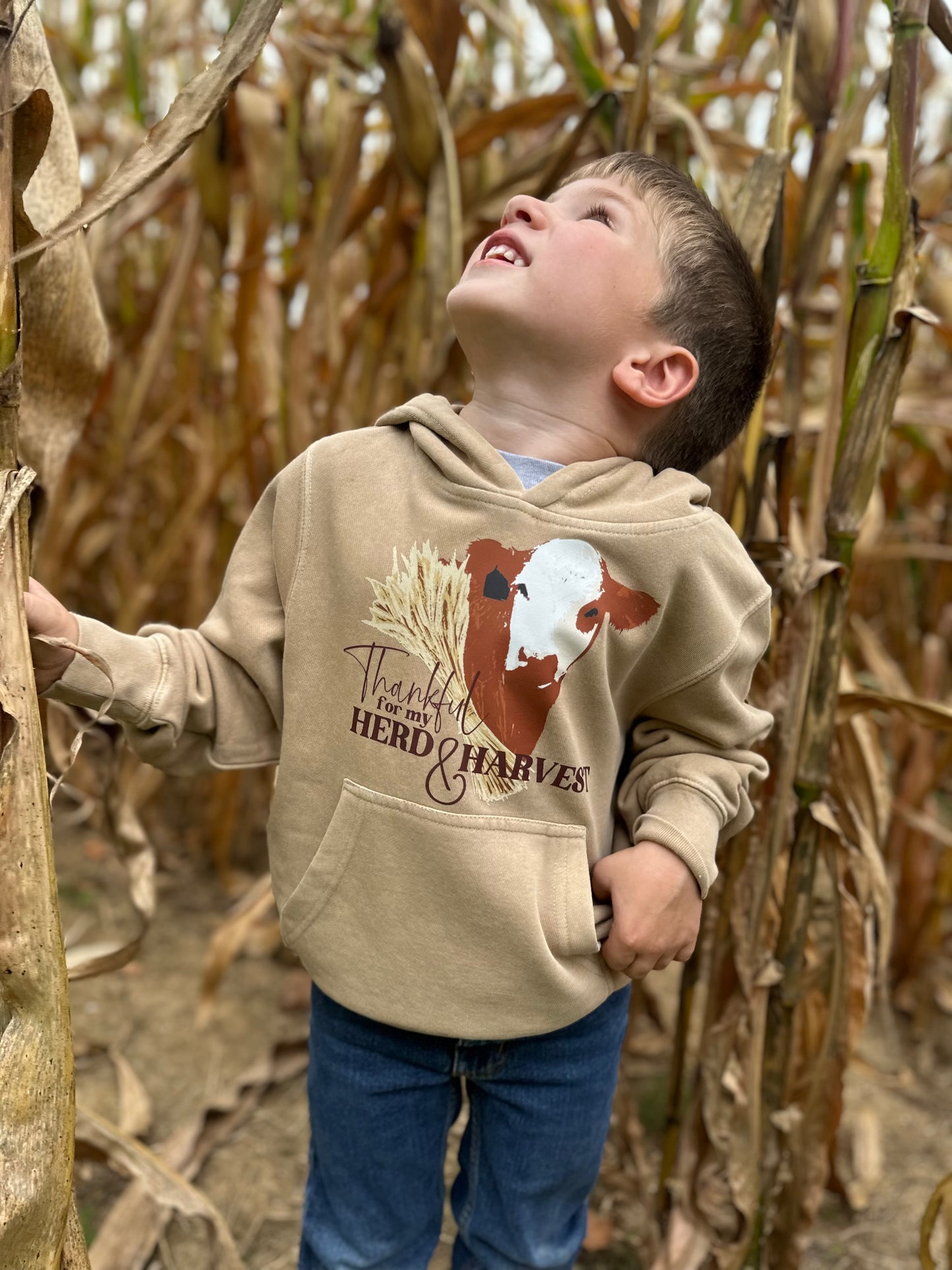 Thankful for My Herd & Harvest | Youth Hoodie  (XS to Large)