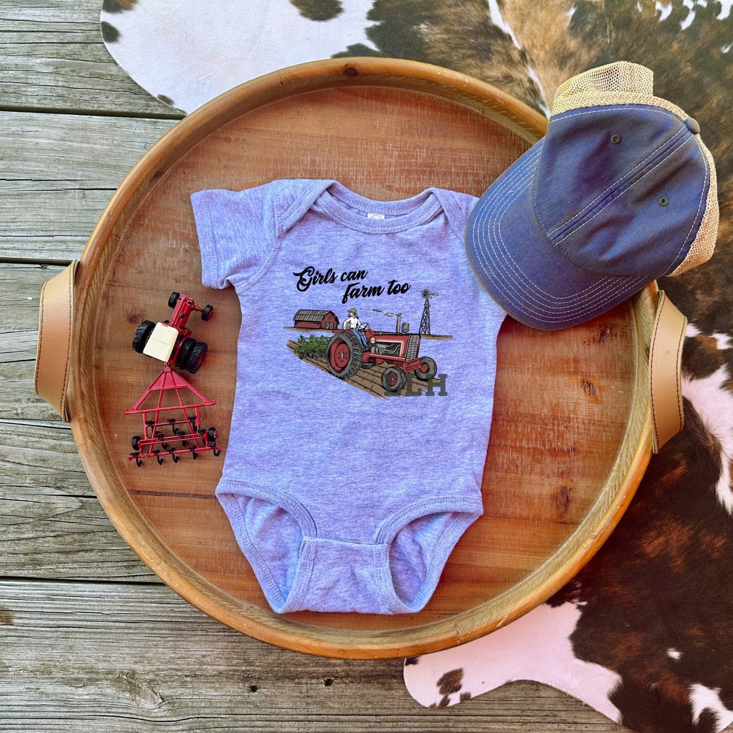 Girls Can Farm Too | Infant, Toddler + Youth Tee